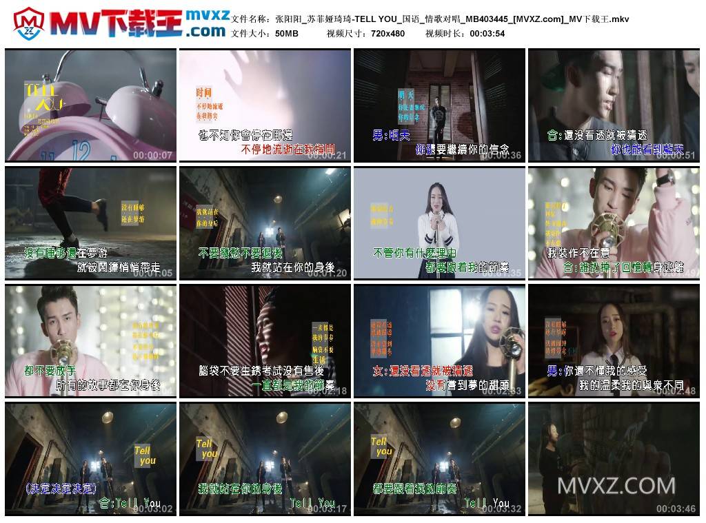 张阳阳_苏菲娅琦琦-TELL YOU_国语_情歌对唱_MB403445